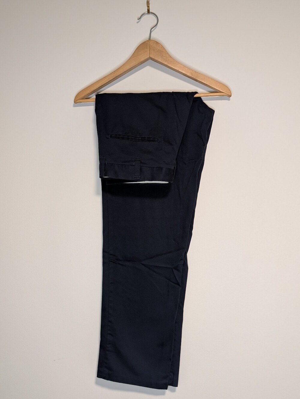 Men's Navy Blue Classic Work Pants - Tailored Straight Fit Chinos